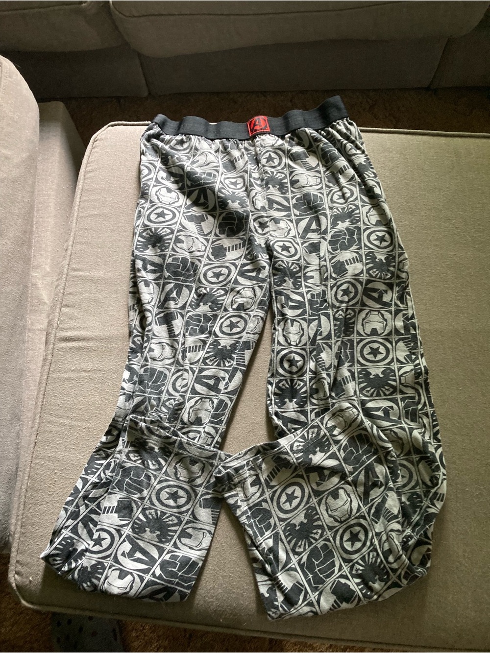 Avenger Black & Red Graphic Waistband Lounge Pants